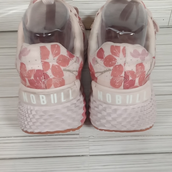 Pink and White Floral Sneakers with Cushioned Sole Nobull Cherry Ripstop 8.5 - Picture 5 of 8